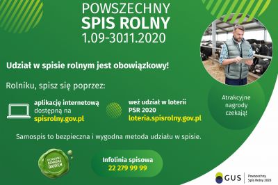 plakat zachęcający rolników do udziału w spisie rolnym